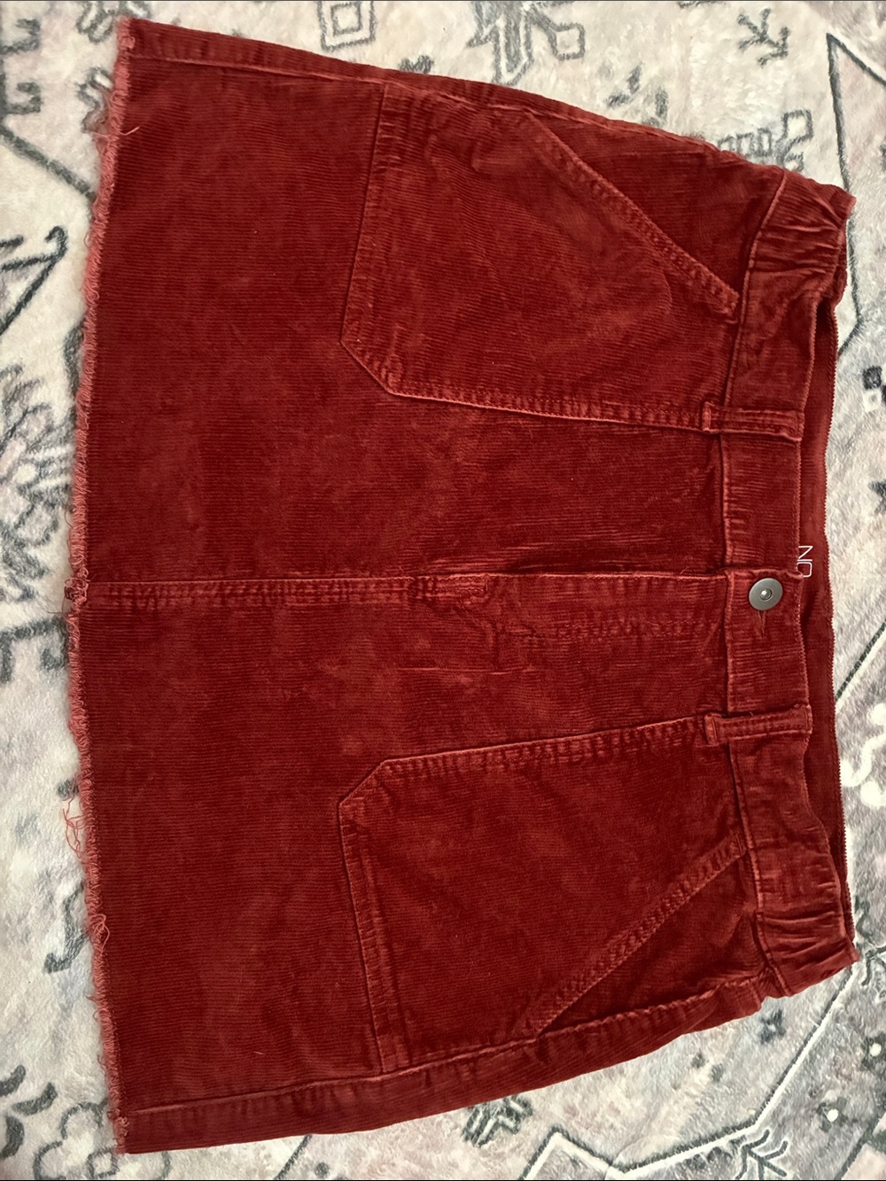 Rust Red Corduroy Mini Skirt